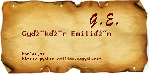 Gyökér Emilián névjegykártya